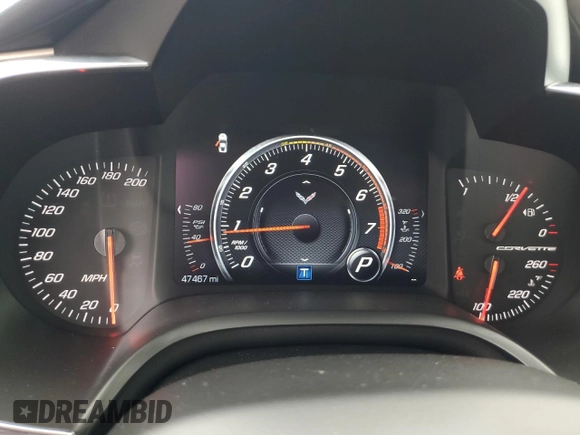2015 Chevrolet Corvette 2LT with VIN 1G1YD2D77F5109649, listed as a Copart auction lot 70458944 with 47,467 mi miles and Salvage Title. Bid and sale history available at carsss.com. Image 9.