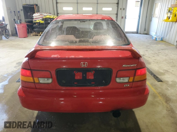 1997 Honda Civic DX with VIN 1HGEJ6122VL097179, listed as a Copart auction lot 45279655 with 180,744 mi miles and Salvage Title. Bid and sale history available at carsss.com. Image 6.