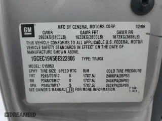 2006 Chevrolet Silverado 1500 LS with VIN 1GCEC19V56E222806, listed as a Copart auction lot 87828765 with 93,317 mi miles and Salvage Title. Bid and sale history available at carsss.com. Image 12.