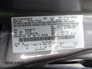 2014 Ford Focus SE with VIN 1FADP3F24EL199735, listed as a IAAI auction lot 41360060 with 115,814 mi miles and . Bid and sale history available at carsss.com. Image 9.