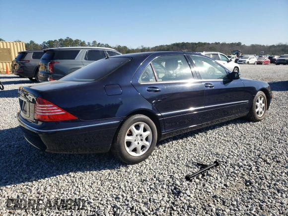 2002 Mercedes-Benz S-Class 4.3L with VIN WDBNG70J92A269984, listed as a Copart auction lot 46418465 with 0 mi miles and Salvage Title. Bid and sale history available at carsss.com. Image 3.