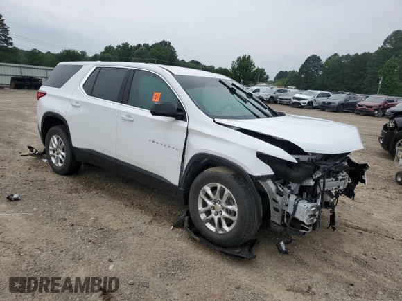 2019 Chevrolet Traverse LS z VIN 1GNERFKW5KJ281765, wystawiony jako Copart lot #57705285 z przebiegiem 34 820 mil mil oraz Szkoda całkowita • Salvage title. Historia ofert i sprzedaży dostępna na DreamBid. Obrazek 4.