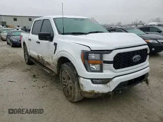 2023 Ford F-150 XL with VIN 1FTEW1EPXPKF33908, listed as a Copart auction lot 44173875 with 27,678 mi miles and Salvage Title. Bid and sale history available at carsss.com. Image 10.