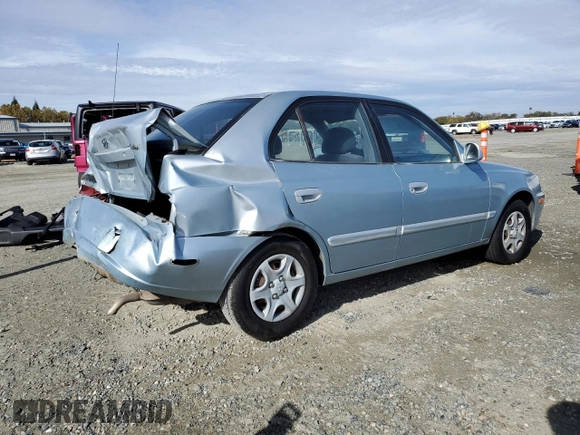 2003 Hyundai Accent GL with VIN KMHCG45C13U429952, listed as a Copart auction lot 77835874 with 120,554 mi miles and Salvage Title. Bid and sale history available at carsss.com. Image 3.