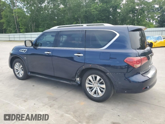 2016 Infiniti QX80 with VIN JN8AZ2NF9G9610685, listed as a Copart auction lot 57154685 with 94,176 mi miles and Salvage title. Bid and sale history available at DreamBid. Image 2.