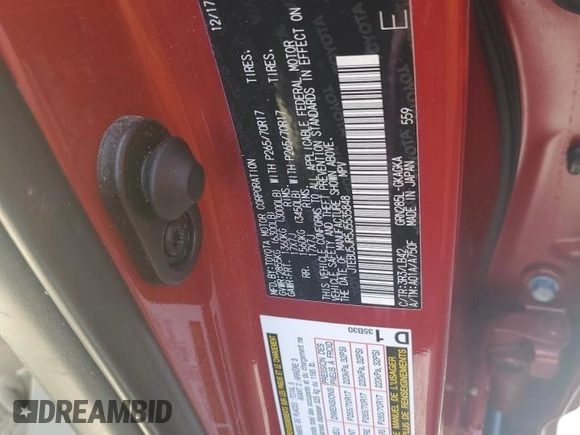 2018 Toyota 4Runner SR5 with VIN JTEBU5JR5J5535848, listed as a Copart auction lot 73885644 with Not Provided miles and Salvage Title. Bid and sale history available at DreamBid. Image 14.