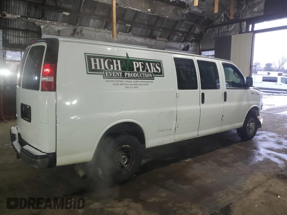 2017 Chevrolet Express Cargo Van with VIN 1GCZGHFG0H1347453, listed as a Copart auction lot 87755795 with 131,831 mi miles and Salvage Title. Bid and sale history available at carsss.com. Image 3.