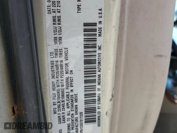 2005 Subaru Legacy Outback with VIN 4S4BP61C557317220, listed as a Copart auction lot 62354555 with 112,677 mi miles and Salvage title. Bid and sale history available at DreamBid. Image 13.