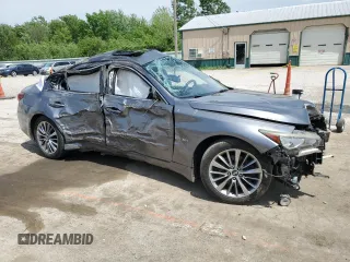 2018 Infiniti Q50 Luxe with VIN JN1EV7AP2JM362954, listed as a Copart auction lot 57292915 with 161,208 mi miles and Salvage title. Bid and sale history available at DreamBid. Image 4.