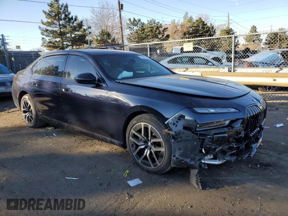2023 BMW 7 Series 760i xDrive with VIN WBA33EJ0XPCM31466, listed as a Copart auction lot 79485593 with 12,374 mi miles and . Bid and sale history available at DreamBid. Image 4.