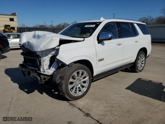 2023 Chevrolet Tahoe Premier with VIN 1GNSKSKD3PR144704, listed as a Copart auction lot 50347615 with 48,937 mi miles and Salvage Title. Bid and sale history available at carsss.com. Image 1.