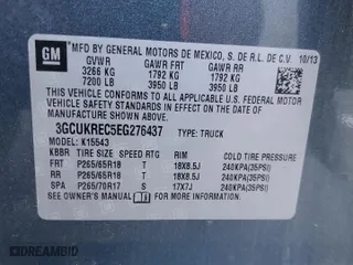 2014 Chevrolet Silverado 1500 LT with VIN 3GCUKREC5EG276437, listed as a Copart auction lot 73252204 with 183,874 mi miles and Salvage Title. Bid and sale history available at carsss.com. Image 14.
