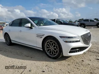 2023 Genesis G80 2.5T with VIN KMTGB4SC8PU146268, listed as a Copart auction lot 73759644 with 6,070 mi miles and Salvage Title. Bid and sale history available at carsss.com. Image 4.