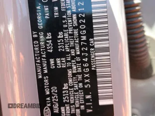 2021 Kia K5 GT-Line with VIN 5XXG64J27MG022120, listed as a Copart auction lot 53398665 with 127,257 mi miles and Salvage Title. Bid and sale history available at carsss.com. Image 15.