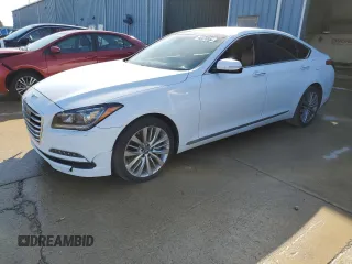 2017 Genesis G80 5.0L Ultimate with VIN KMHGN4JF9HU173414, listed as a Copart auction lot 48376955 with 105,963 mi miles and Salvage Title. Bid and sale history available at carsss.com. Image 1.