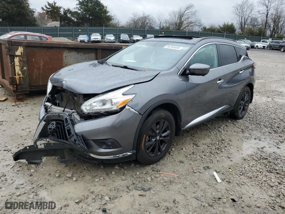 2017 Nissan Murano SL with VIN 5N1AZ2MG3HN202077, listed as a Copart auction lot 84250404 with 109,970 mi miles and Salvage Title. Bid and sale history available at carsss.com. Image 1.