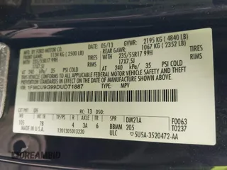 2013 Ford Escape SE with VIN 1FMCU9G99DUD71887, listed as a IAAI auction lot 42689284 with 70,662 mi miles and . Bid and sale history available at DreamBid. Image 9.