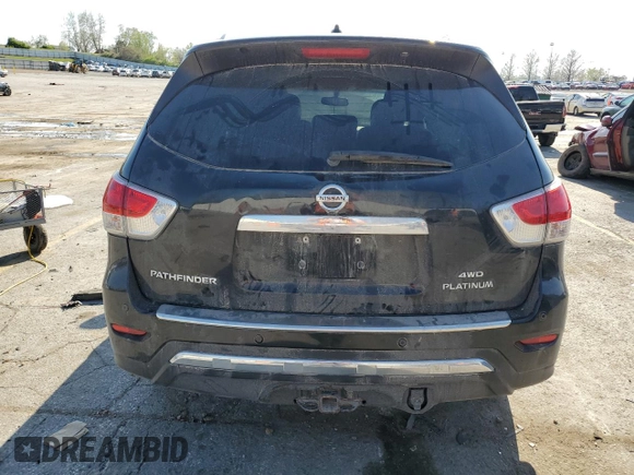 2015 Nissan Pathfinder Platinum с VIN 5N1AR2MM3FC636241, выставлен на аукционе Copart как лот 52376665 с пробегом 142 148 миль миль и Списание • Salvage title. История ставок и продаж доступна на DreamBid. Изображение 6.