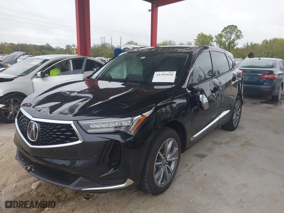 2023 Acura RDX w/Technology Package with VIN 5J8TC1H5XPL008241, listed as a IAAI auction lot 41395938 with 11,124 mi miles. Bid and sale history available at carsss.com. Image 2.