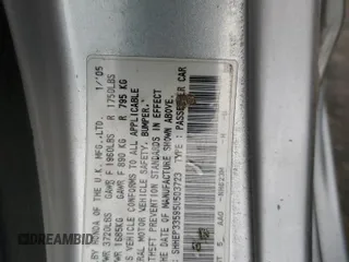 2005 Honda Civic Si with VIN SHHEP33595U503723, listed as a Copart auction lot 48775135 with 128,523 mi miles and Salvage Title. Bid and sale history available at DreamBid. Image 12.