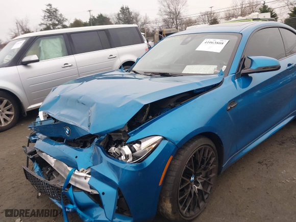 2021 BMW M2 Competition with VIN WBS2U7C02M7H63454, listed as a IAAI auction lot 41063808 with 15,047 mi miles. Bid and sale history available at carsss.com. Image 6.