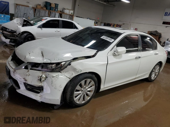2014 Honda Accord EX-L with VIN 1HGCR2F83EA064385, listed as a Copart auction lot 52300185 with 95,464 mi miles and Salvage Title. Bid and sale history available at carsss.com. Image 1.