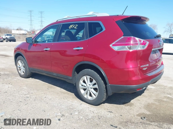 2014 Nissan Rogue SV with VIN 5N1AT2MV7EC829288, listed as a IAAI auction lot 41991872 with 266,094 mi miles. Bid and sale history available at carsss.com. Image 3.