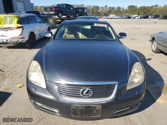 2008 Lexus SC 430 with VIN JTHFN45Y989017368, listed as a Copart auction lot 88091855 with 111,260 mi miles and Salvage Title. Bid and sale history available at carsss.com. Image 5.