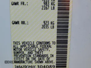 2015 Nissan LEAF SL with VIN 1N4AZ0CP4FC304089, listed as a Copart auction lot 60136545 with 68,423 mi miles and Salvage title. Bid and sale history available at DreamBid. Image 12.