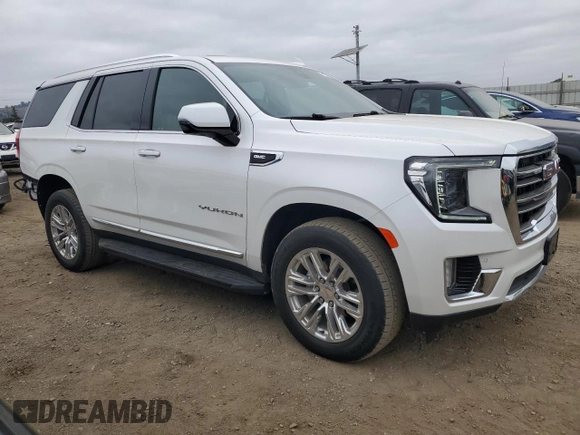 2021 GMC Yukon SLT with VIN 1GKS2BKD5MR177616, listed as a Copart auction lot 42456665 with 25,784 mi miles and Salvage Title. Bid and sale history available at carsss.com. Image 4.