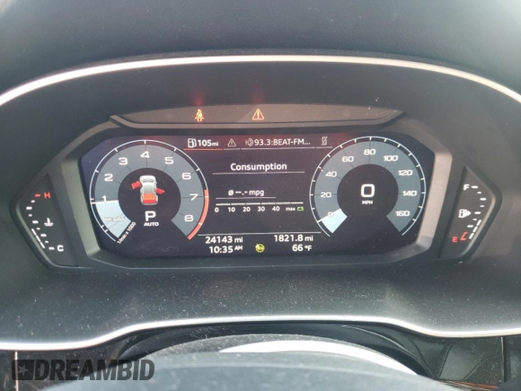 2022 Audi Q3 S line Premium Plus with VIN WA1EECF3XN1029317, listed as a Copart auction lot 43882063 with 24,143 mi miles. Bid and sale history available at carsss.com. Image 9.