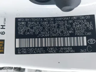 2021 Toyota Prius L Eco with VIN JTDKAMFU9M3131228, listed as a IAAI auction lot 41257117 with 72,840 mi miles. Bid and sale history available at carsss.com. Image 9.