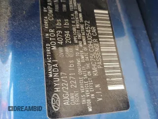 2017 Hyundai Ioniq SEL z VIN KMHC75LC0HU054572, wystawiony jako Copart lot #55042605 z przebiegiem 62 371 mil mil oraz Szkoda całkowita • Salvage title. Historia ofert i sprzedaży dostępna na DreamBid. Obrazek 13.