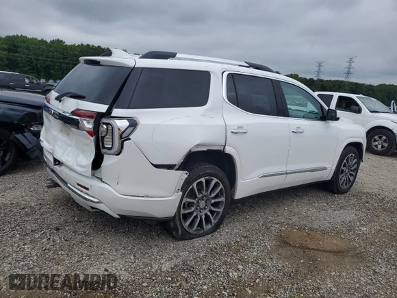 2021 GMC Acadia Denali with VIN 1GKKNPLSXMZ106090, listed as a Copart auction lot 58580425 with 155,111 mi miles and Salvage title. Bid and sale history available at DreamBid. Image 3.