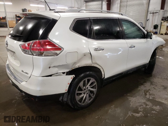 2015 Nissan Rogue SL with VIN 5N1AT2MV4FC832618, listed as a Copart auction lot 47641635 with 186,038 mi miles and Salvage Title. Bid and sale history available at DreamBid. Image 3.