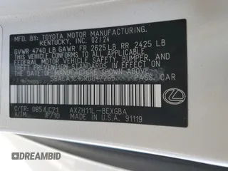 2024 Lexus ES 300h Luxury с VIN 58AEA1C16RU047265, выставлен на аукционе Copart как лот 41877325 с пробегом 2 439 миль миль и Списание • Salvage title. История ставок и продаж доступна на DreamBid. Изображение 13.