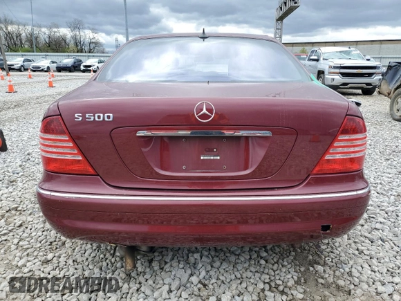 2004 Mercedes-Benz S 500 with VIN WDBNG84J94A421961, listed as a Copart auction lot 53140555 with Not Provided miles and Salvage Title. Bid and sale history available at DreamBid. Image 6.