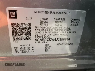 2018 Buick Enclave Premium with VIN 5GAERCKW4JJ150916, listed as a Copart auction lot 50449893 with 0 mi miles and Salvage Title. Bid and sale history available at carsss.com. Image 13.