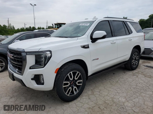 2023 GMC Yukon AT4 with VIN 1GKS2CKL3PR344069, listed as a Copart auction lot 55419254 with 15,102 mi miles and Salvage Title. Bid and sale history available at carsss.com. Image 1.