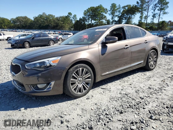 2015 Kia Cadenza Premium with VIN KNALN4D71F5186301, listed as a Copart auction lot 75397644 with 142,478 mi miles and Salvage Title. Bid and sale history available at carsss.com. Image 1.