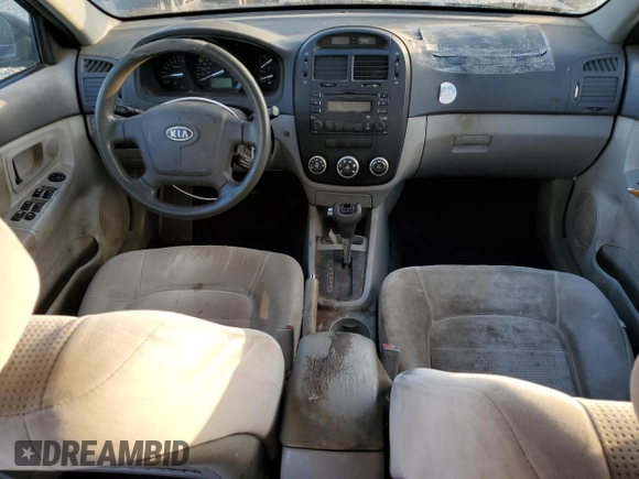 2009 Kia Spectra EX with VIN KNAFE221395599681, listed as a Copart auction lot 76535484 with 350,011 mi miles and Salvage Title. Bid and sale history available at carsss.com. Image 8.