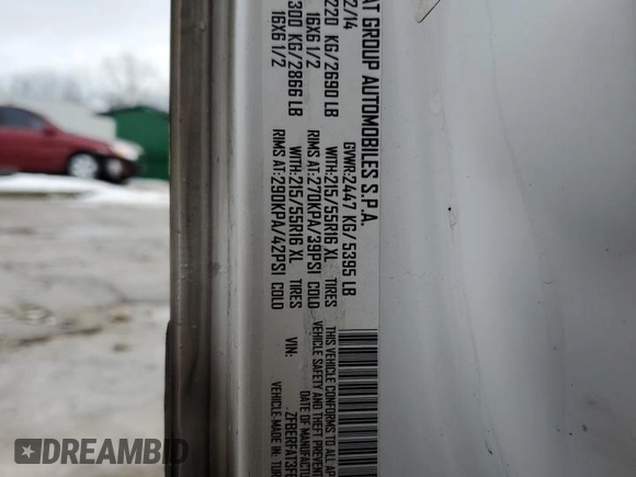 2015 Ram ProMaster City Cargo Tradesman with VIN ZFBERFAT3F6970960, listed as a Copart auction lot 41684095 with Not provided miles and Non repairable. Bid and sale history available at DreamBid. Image 13.