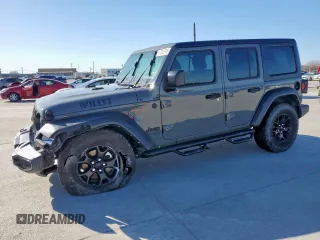 2021 Jeep Wrangler Unlimited Sport S with VIN 1C4HJXDG4MW699376, listed as a Copart auction lot 47202615 with 57,192 mi miles and Salvage Title. Bid and sale history available at DreamBid. Image 1.