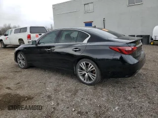 2019 Infiniti Q50 3.0t LUXE with VIN JN1EV7AR3KM593493, listed as a Copart auction lot 52400135 with 0 mi miles and Non Repairable. Bid and sale history available at carsss.com. Image 2.