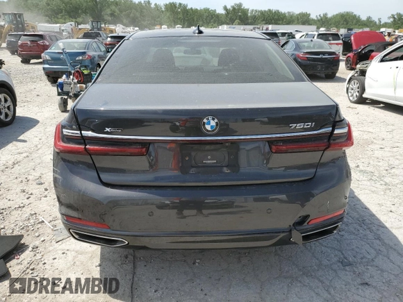 2020 BMW 7 Series 750i xDrive with VIN WBA7U2C03LGM27370, listed as a Copart auction lot 56576775 with Not provided miles and Salvage title. Bid and sale history available at DreamBid. Image 6.
