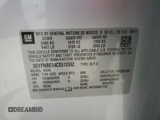 2012 Cadillac SRX Performance Collection z VIN 3GYFNBE34CS512362, wystawiony jako Copart lot #57406495 z przebiegiem 102 226 mil mil oraz Szkoda całkowita • Salvage title. Historia ofert i sprzedaży dostępna na DreamBid. Obrazek 13.