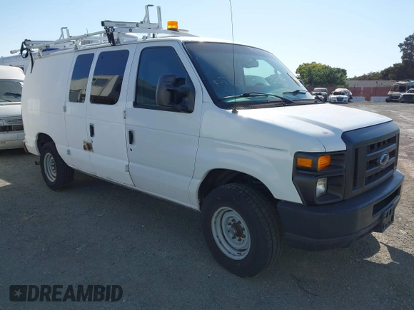 2009 Ford Econoline Cargo with VIN 1FTNE24L59DA13632, listed as a IAAI auction lot 42557559 with 90,487 mi miles and . Bid and sale history available at DreamBid. Image 1.