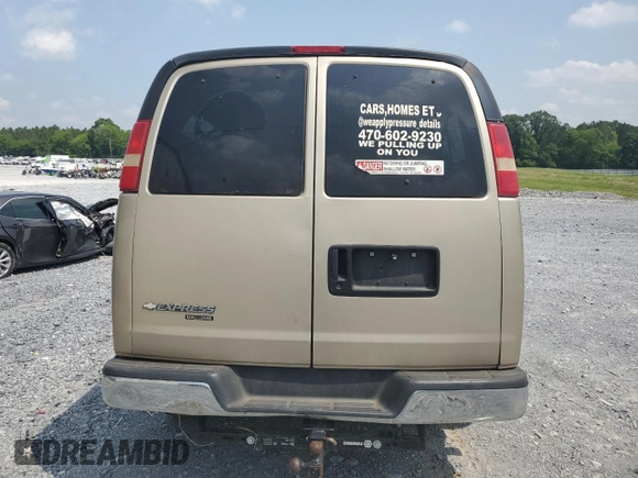 2007 Chevrolet Express Passenger with VIN 1GAHG39U671156658, listed as a Copart auction lot 59565575 with 158,012 mi miles and Salvage title. Bid and sale history available at DreamBid. Image 6.