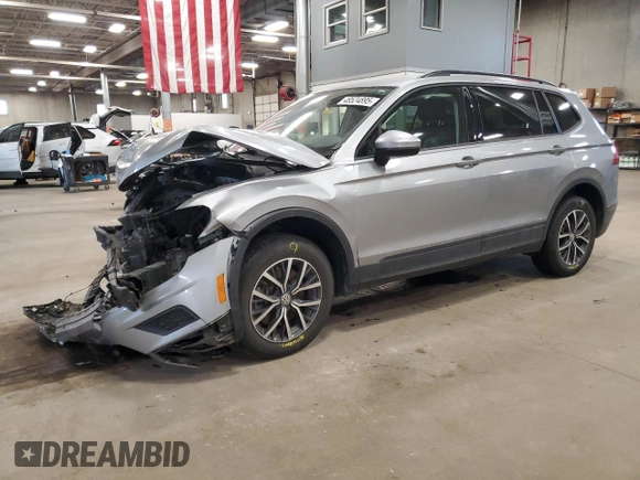 2021 Volkswagen Tiguan S with VIN 3VV0B7AX1MM019479, listed as a Copart auction lot 48524895 with 50,445 mi miles and Salvage Title. Bid and sale history available at DreamBid. Image 1.