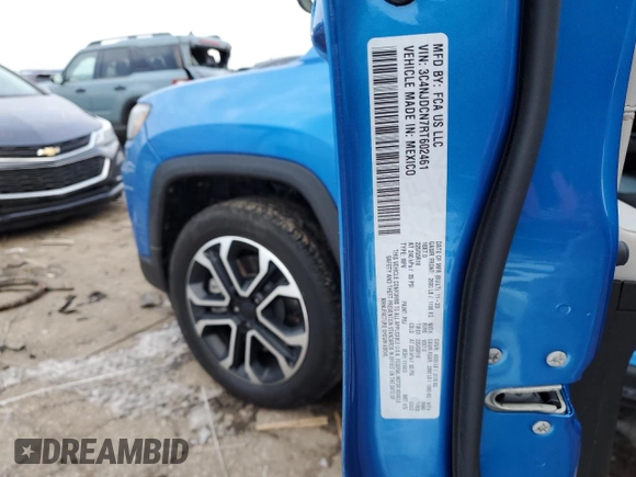 2024 Jeep Compass Limited with VIN 3C4NJDCN7RT602461, listed as a Copart auction lot 44911585 with 14,727 mi miles and Salvage Title. Bid and sale history available at carsss.com. Image 15.